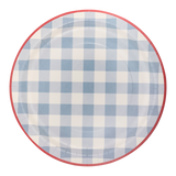 HAM1040 - Hamptons Chambray Gingham Paper Plate