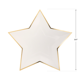 PGB1042 - Cream Star Shaped Gold Foiled Paper Plate