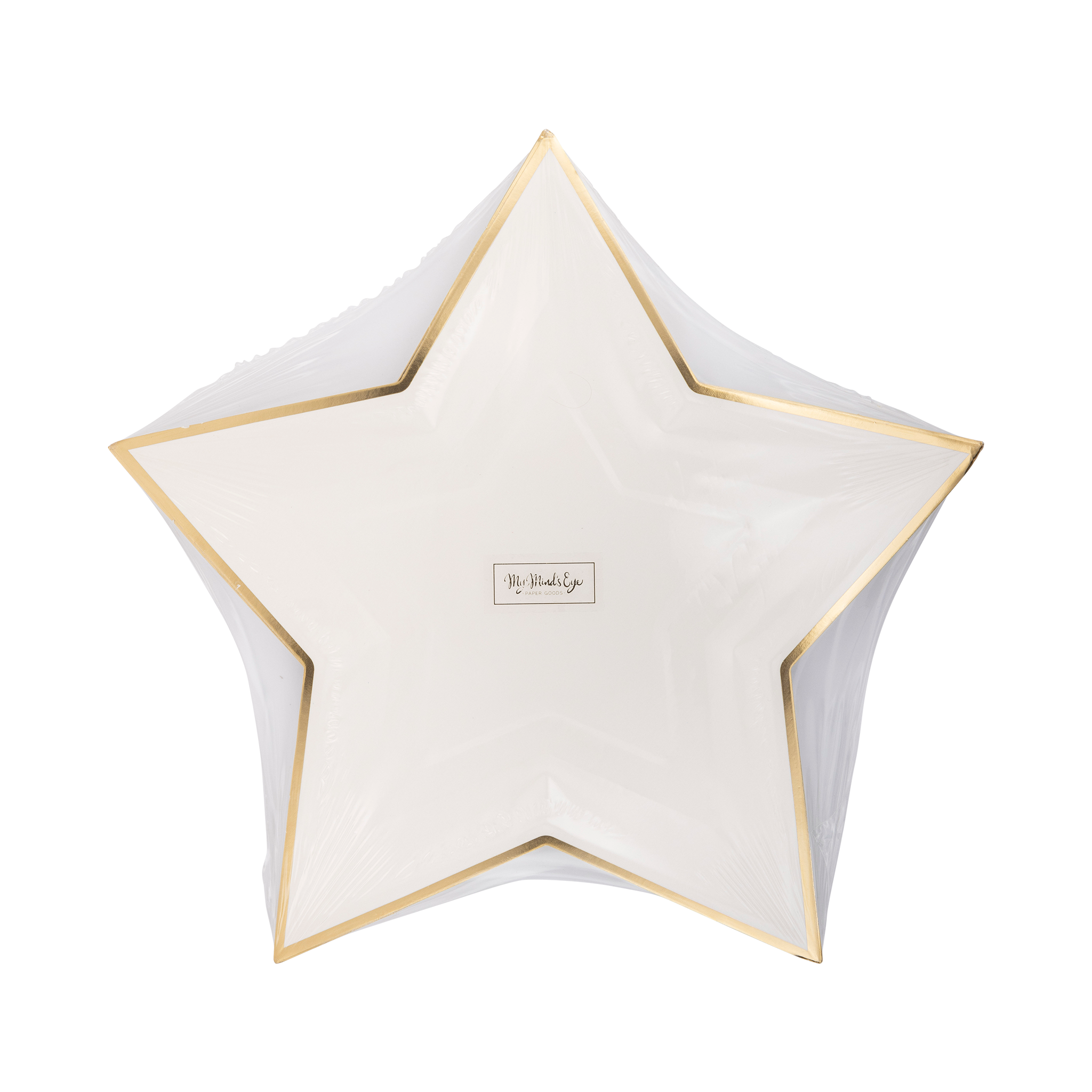 PGB1042 - Cream Star Shaped Gold Foiled Paper Plate