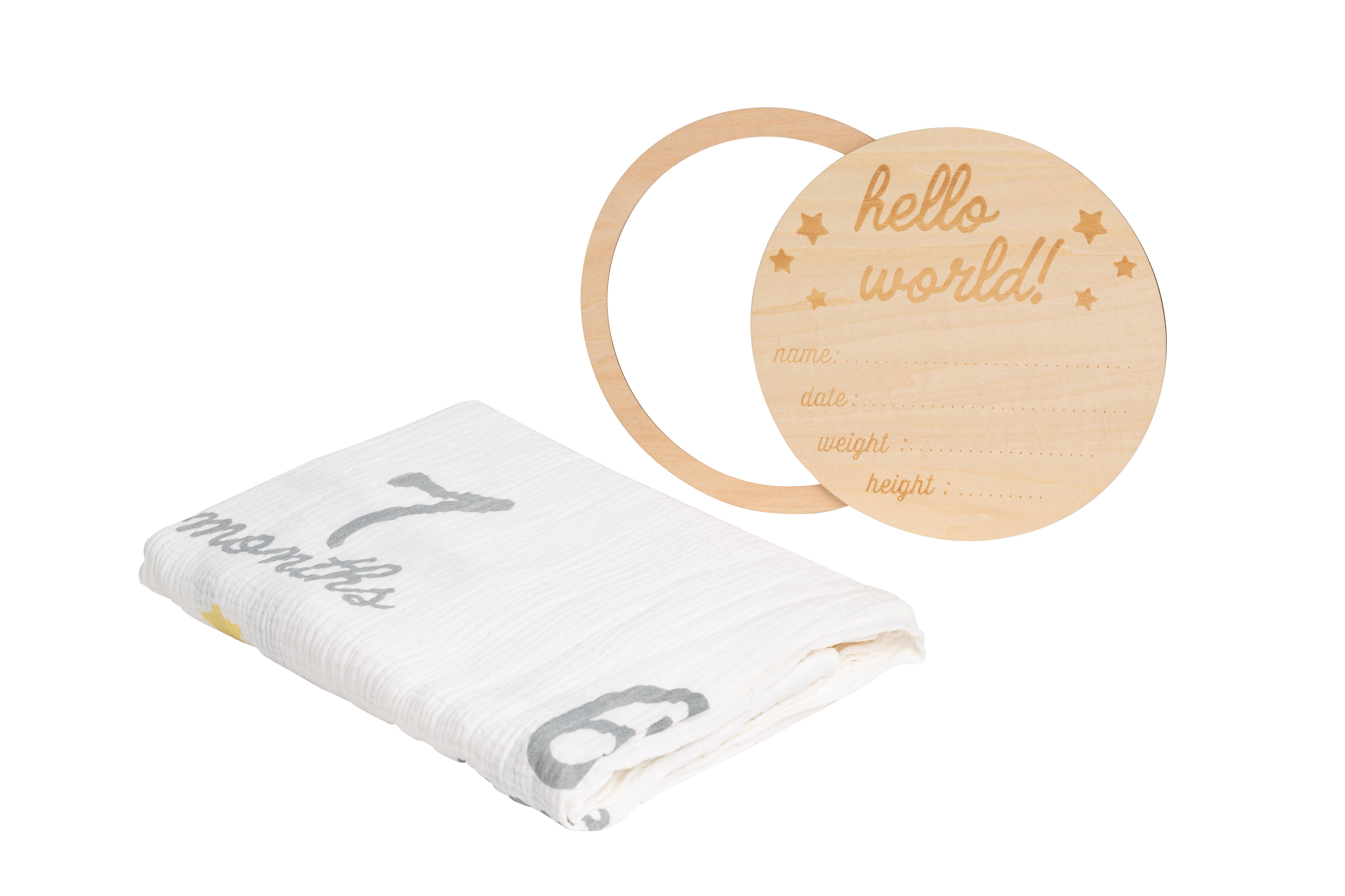 Hello World Milestone Blanket & Prop