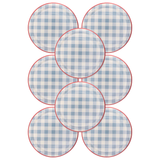 HAM1040 - Hamptons Chambray Gingham Paper Plate