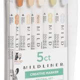 Zebra Mildliner Double Ended Marker Bold & Fine Point Neutral Set 5/PK