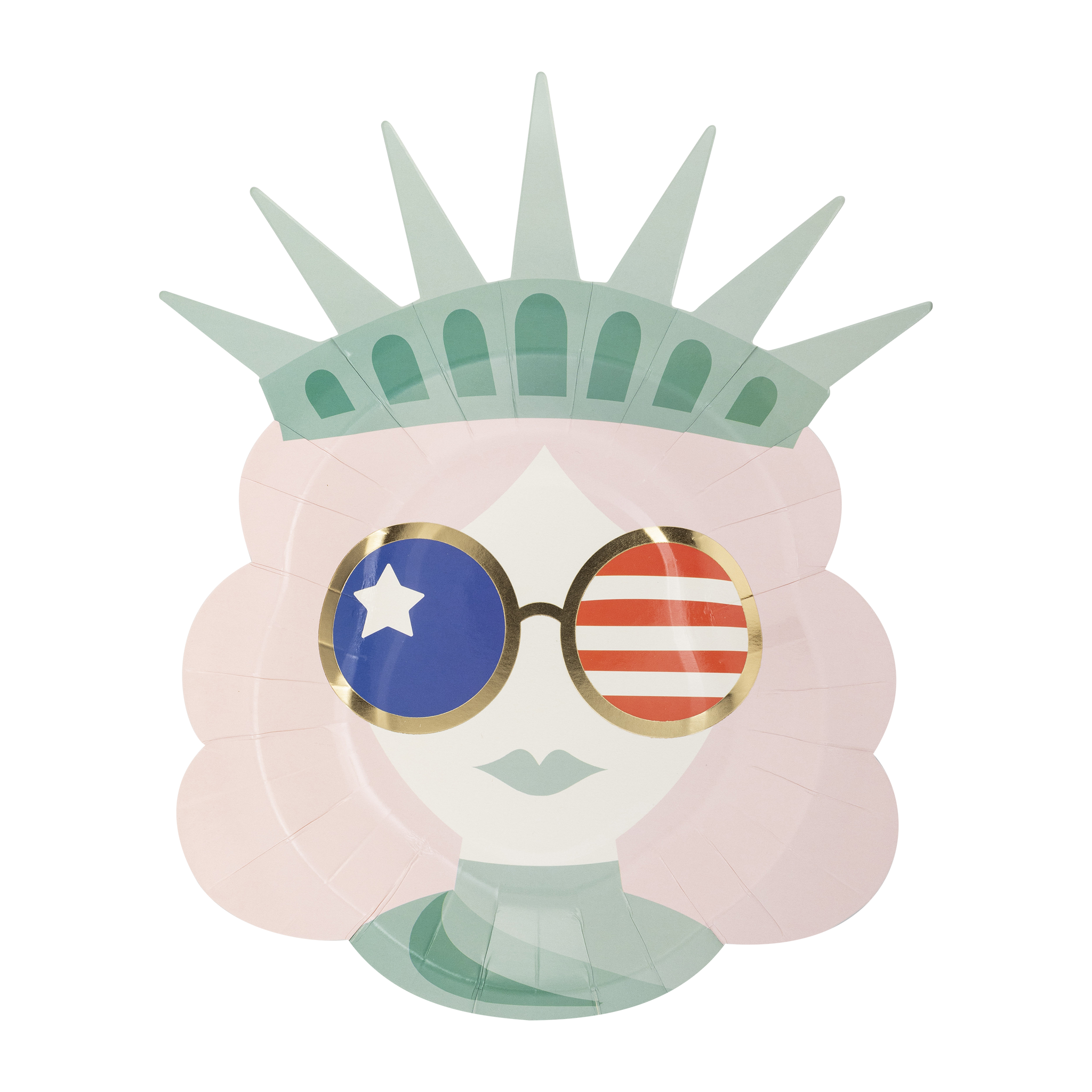 LAD1041 - Lady Liberty Sunnies Shaped Paper Plate