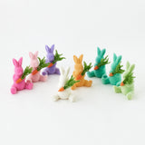 Flocked Bunny w/Carrot, LG, 8 Asst, PVC, 8"