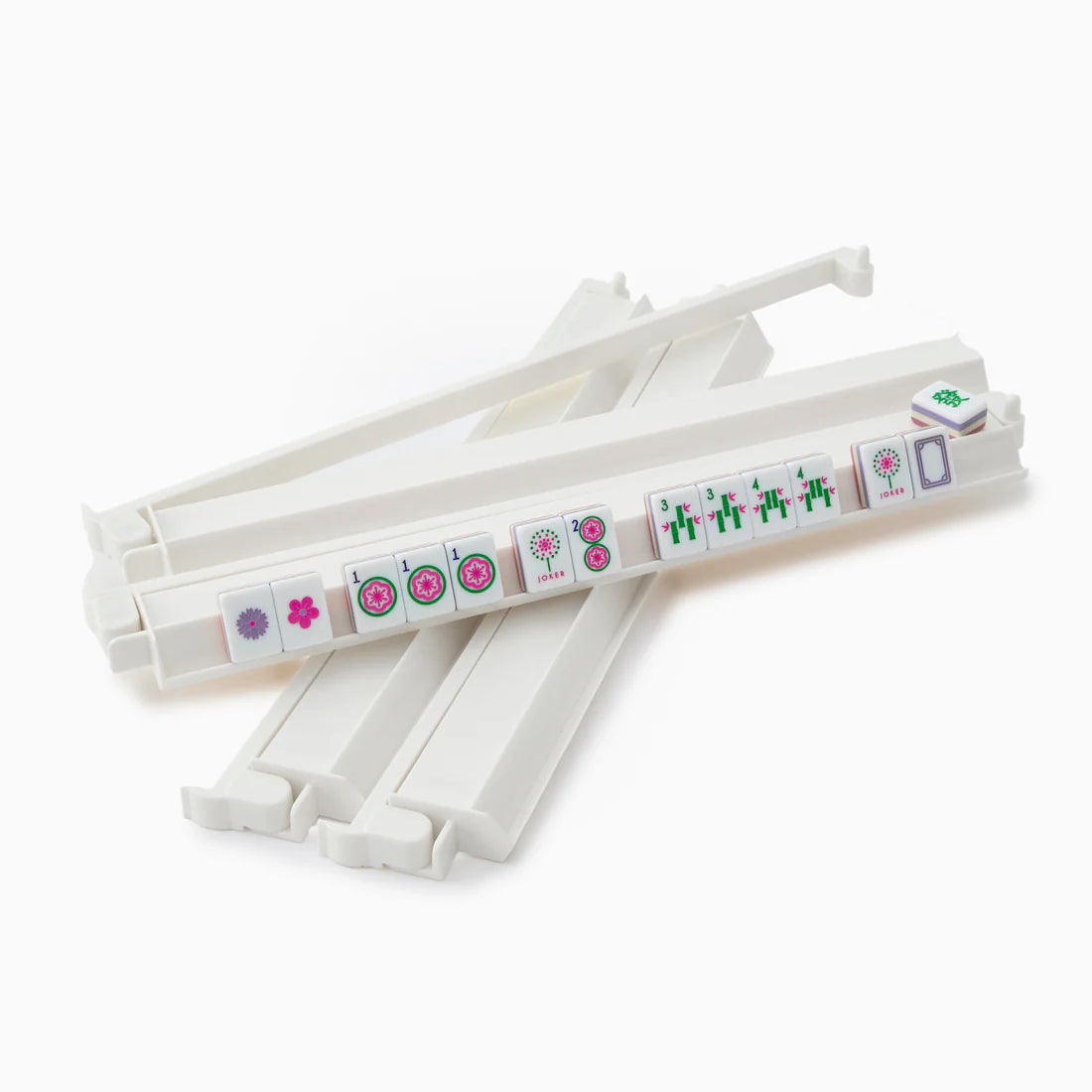 White Acrylic Rack & Pusher Set by Oh My Mahjong