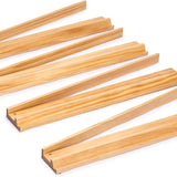 Natural Pine Wooden Mahjong Racks with Pushers - Set of 4