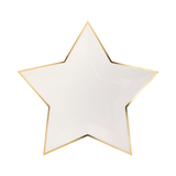 PGB1042 - Cream Star Shaped Gold Foiled Paper Plate