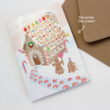 Inklings Paperie - Sticker Scene Card - Gingerbread House